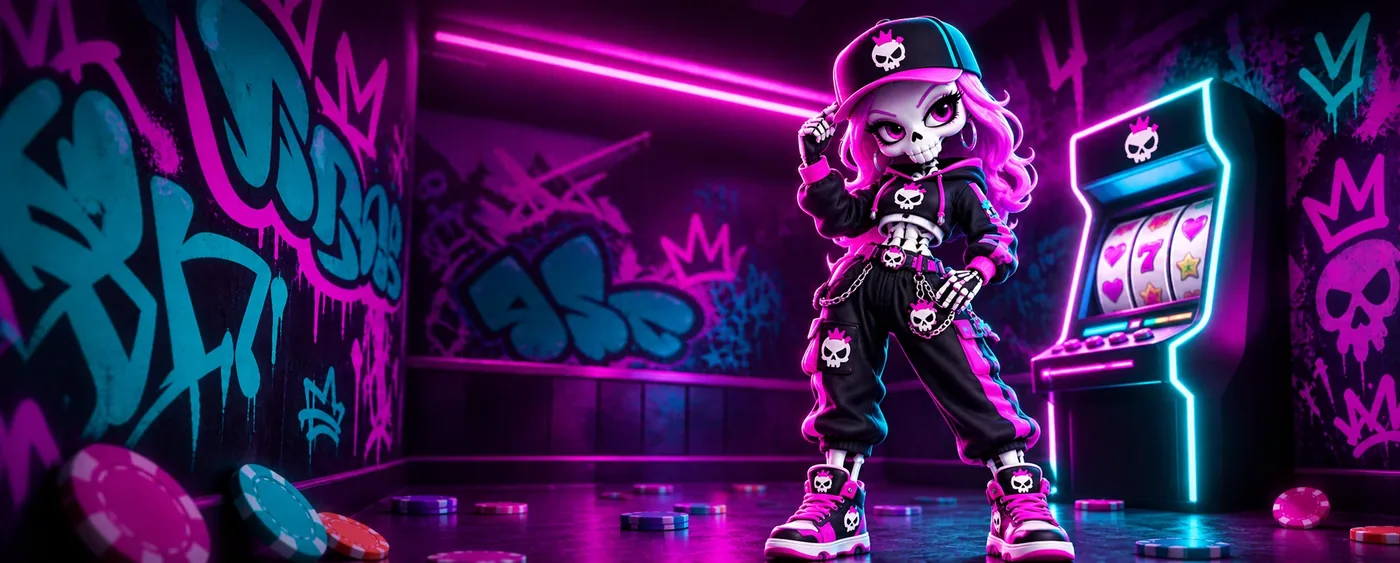 Neon graveyard banner